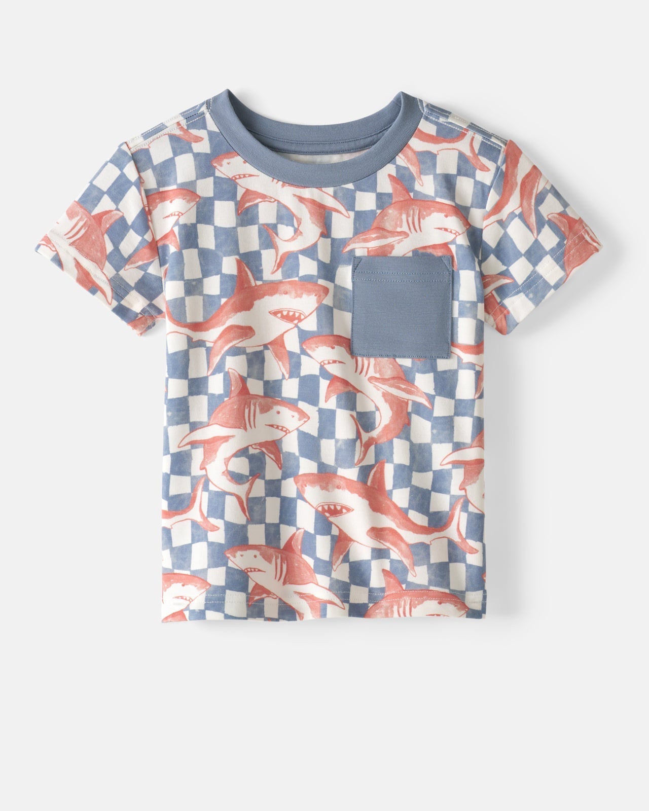 Shark Fin Checks Relaxed Pocket Tee