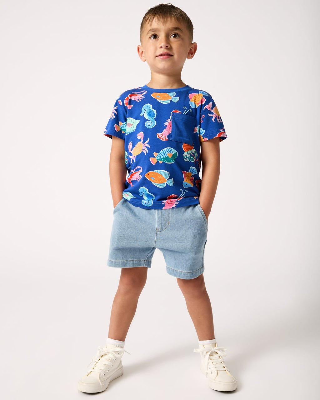 Light Denim Chino Shorts