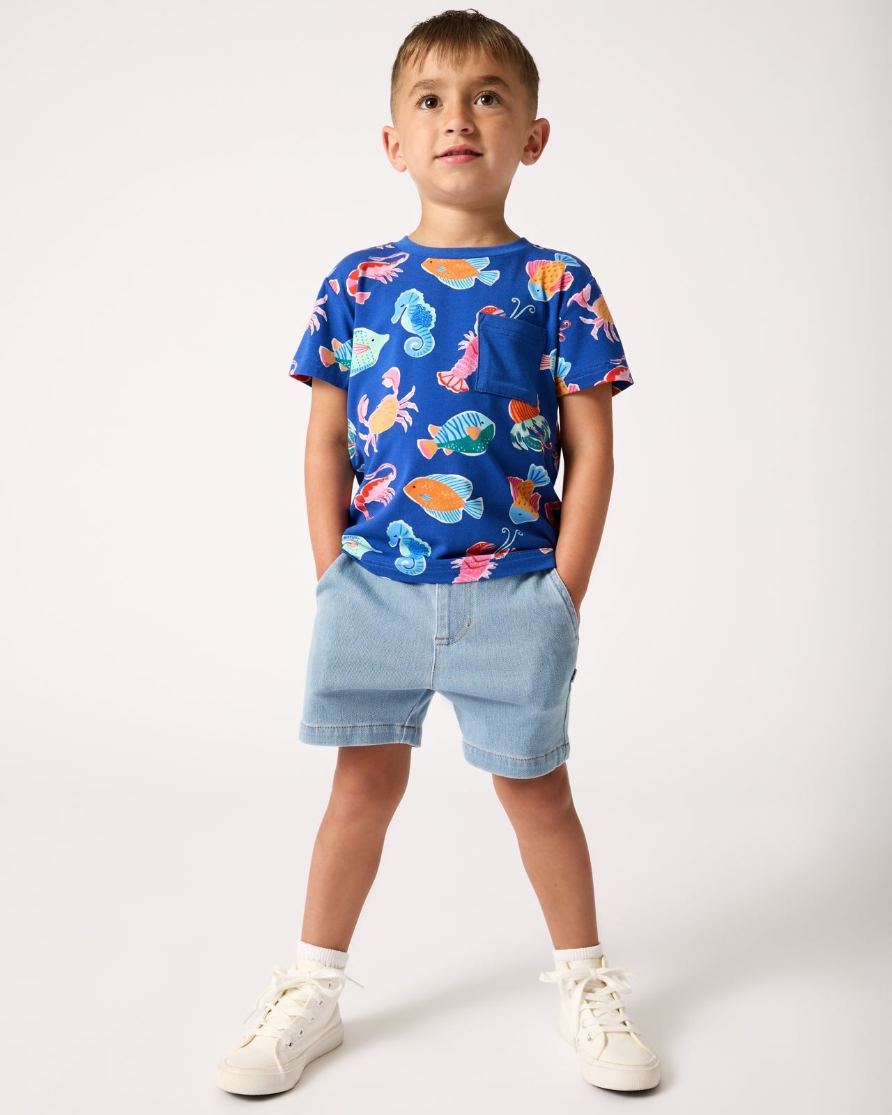Light Denim Chino Shorts