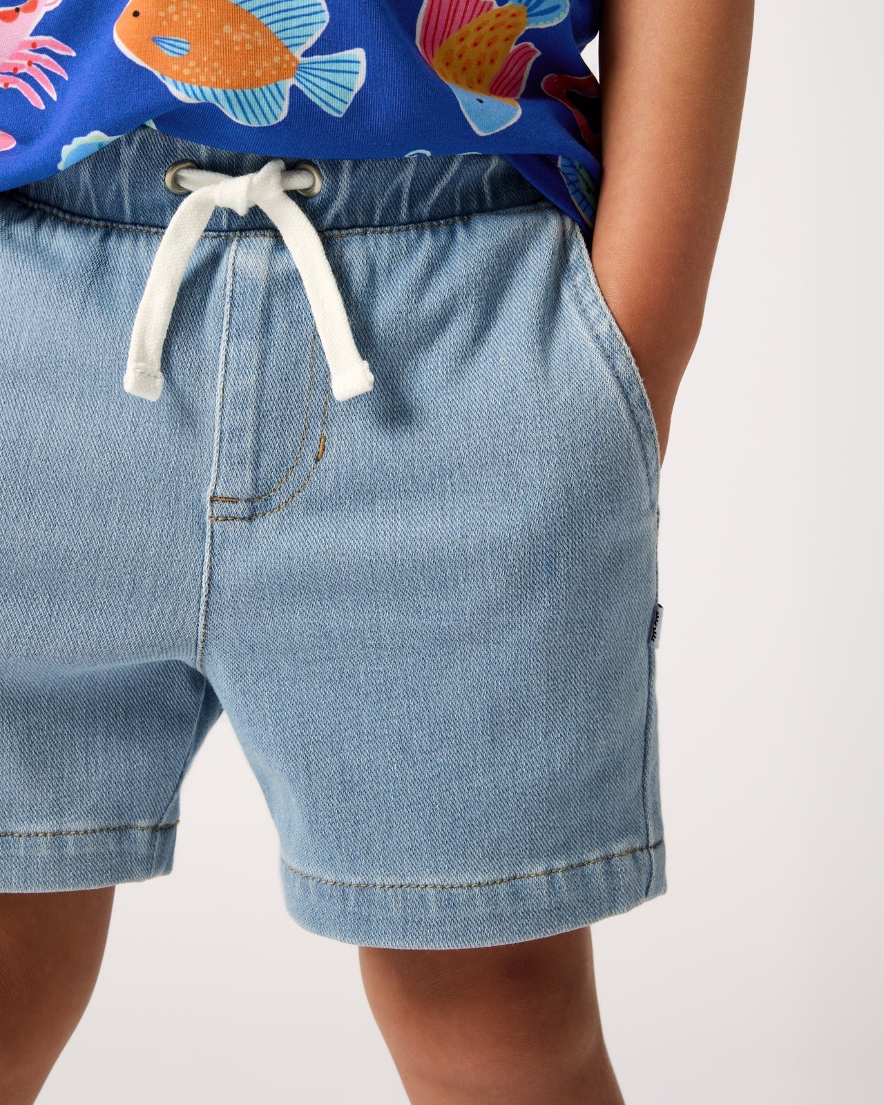 Light Denim Chino Shorts