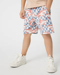 Shark Fin Checks Drawstring Shorts