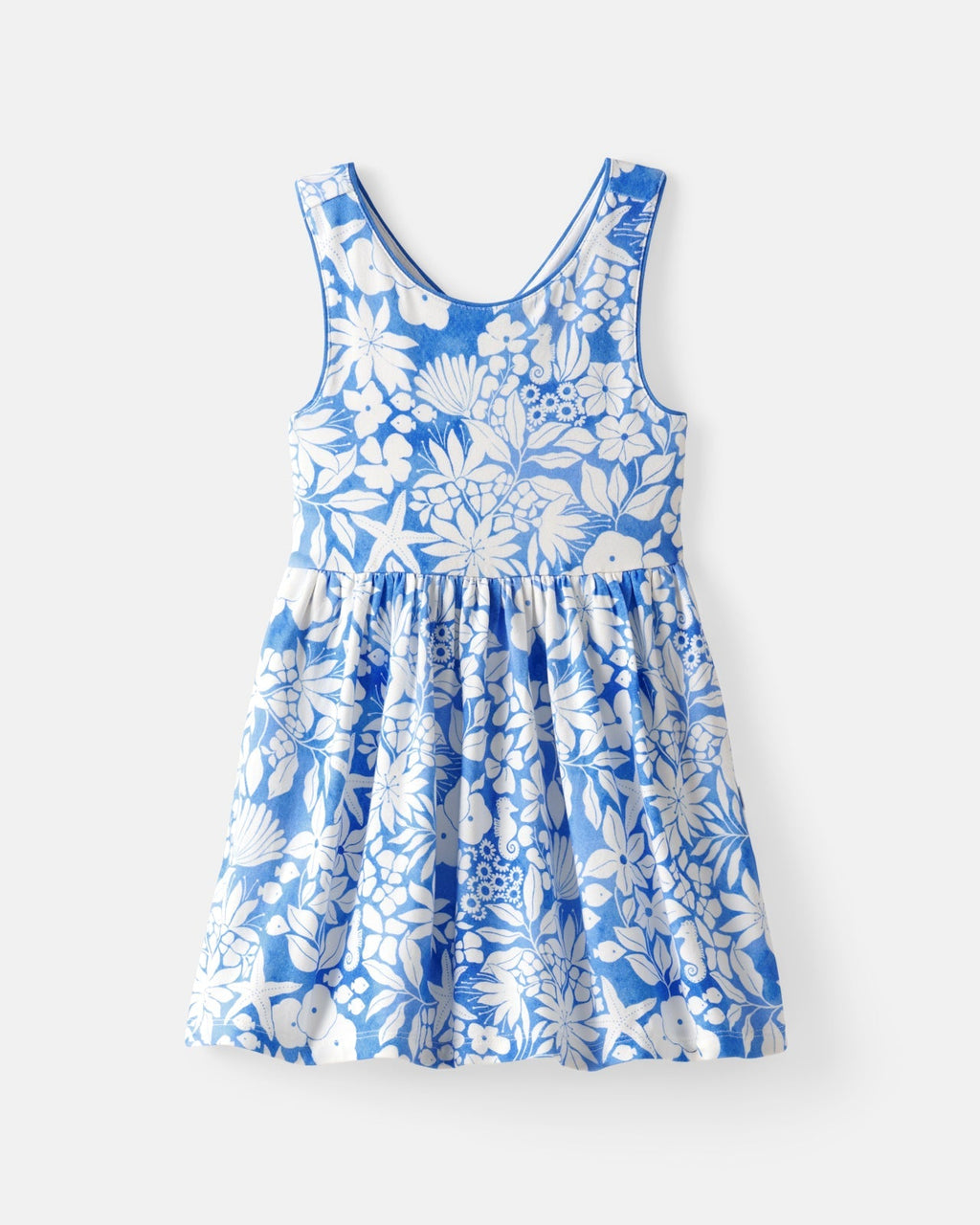Azure Garden Cross Back Skater Dress