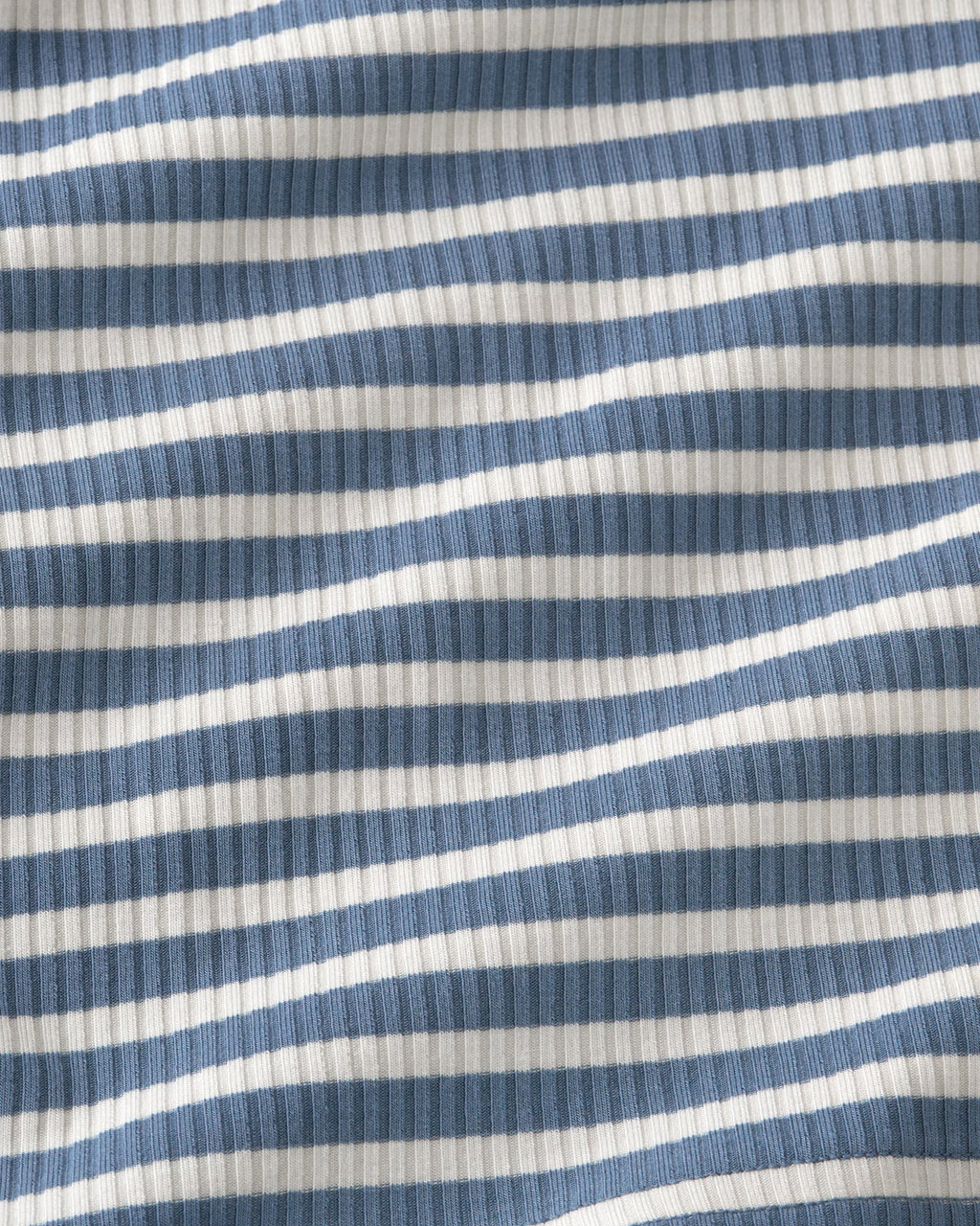 Infinite Blue Stripe Ribbed Ruffle Tank