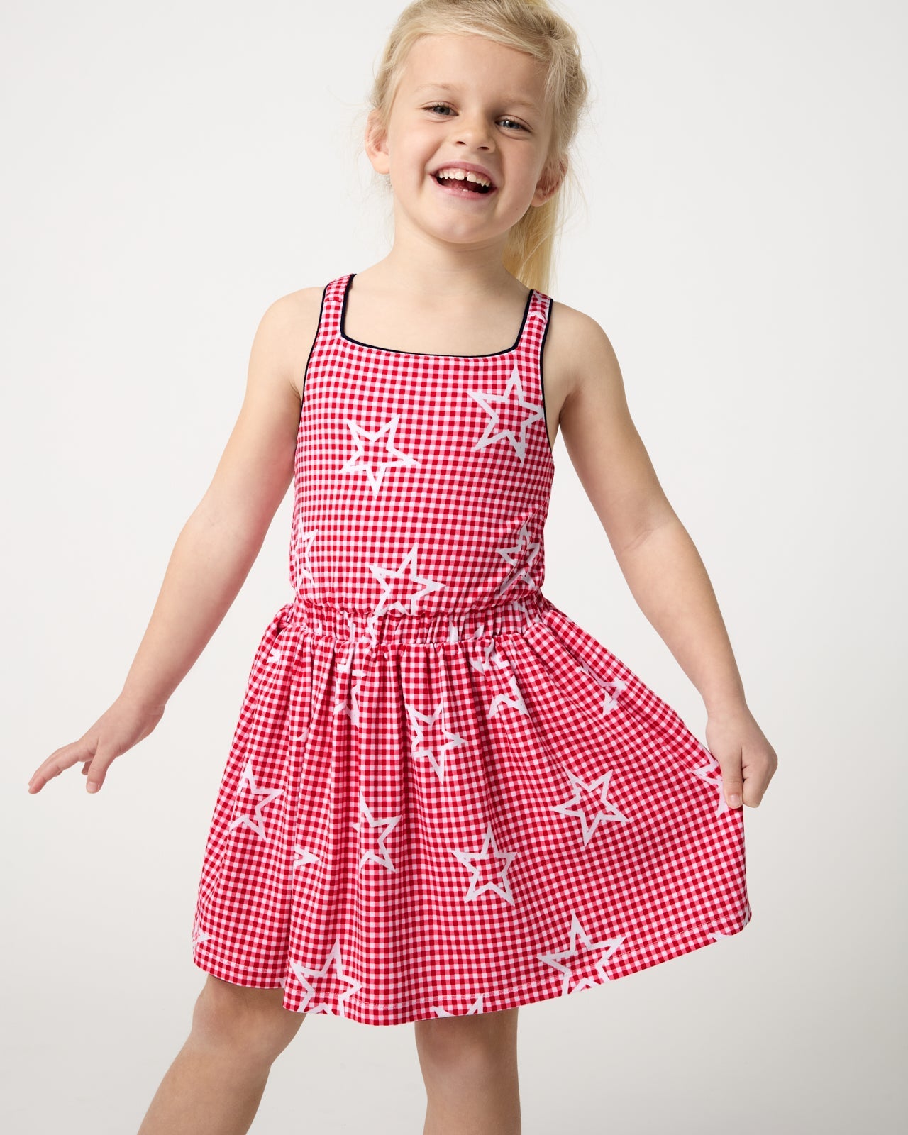Celebration Gingham Bow Back Twirl Dress