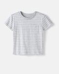 Light Heather Gray Stripe Relaxed Pocket Tee
