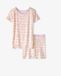 Pastel Rainbows Two-Piece Short Sleeve & Shorts Pajama Set