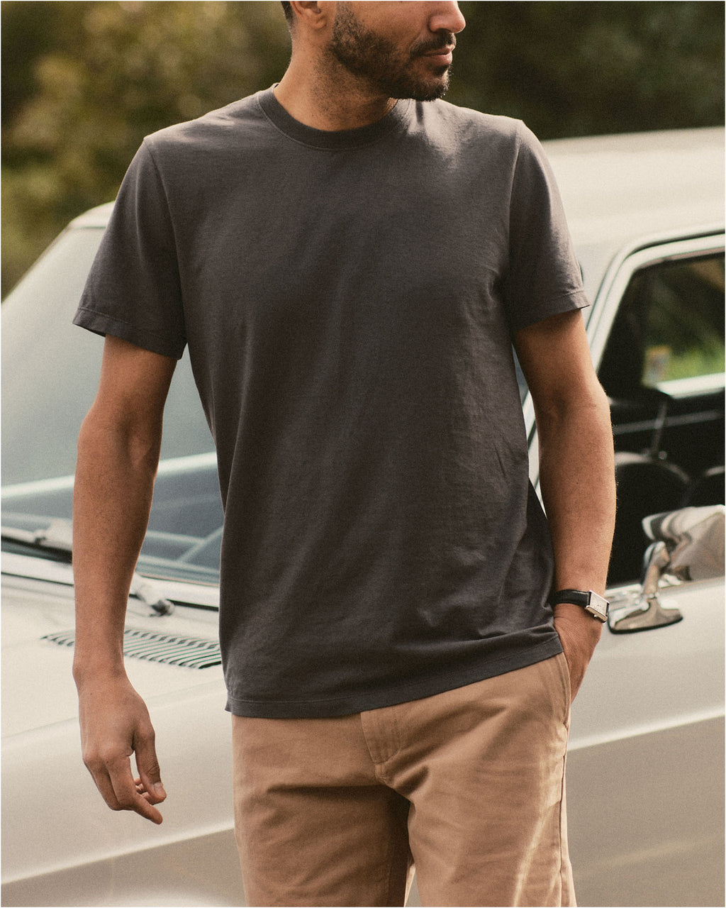 The Cotton Hemp Tee in Faded Black