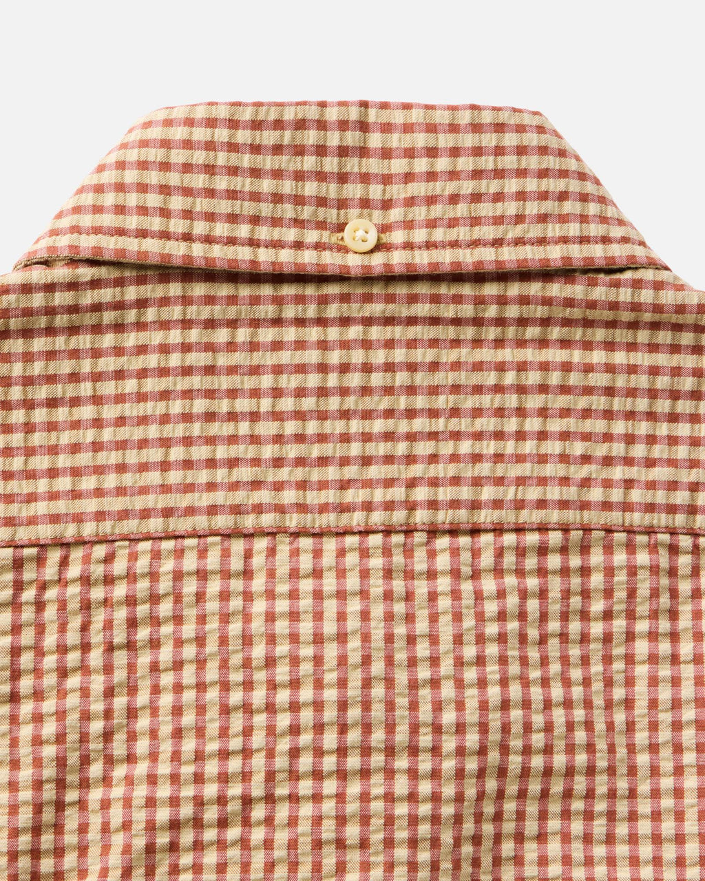 The Short Sleeve Jack in Brick Check Seersucker
