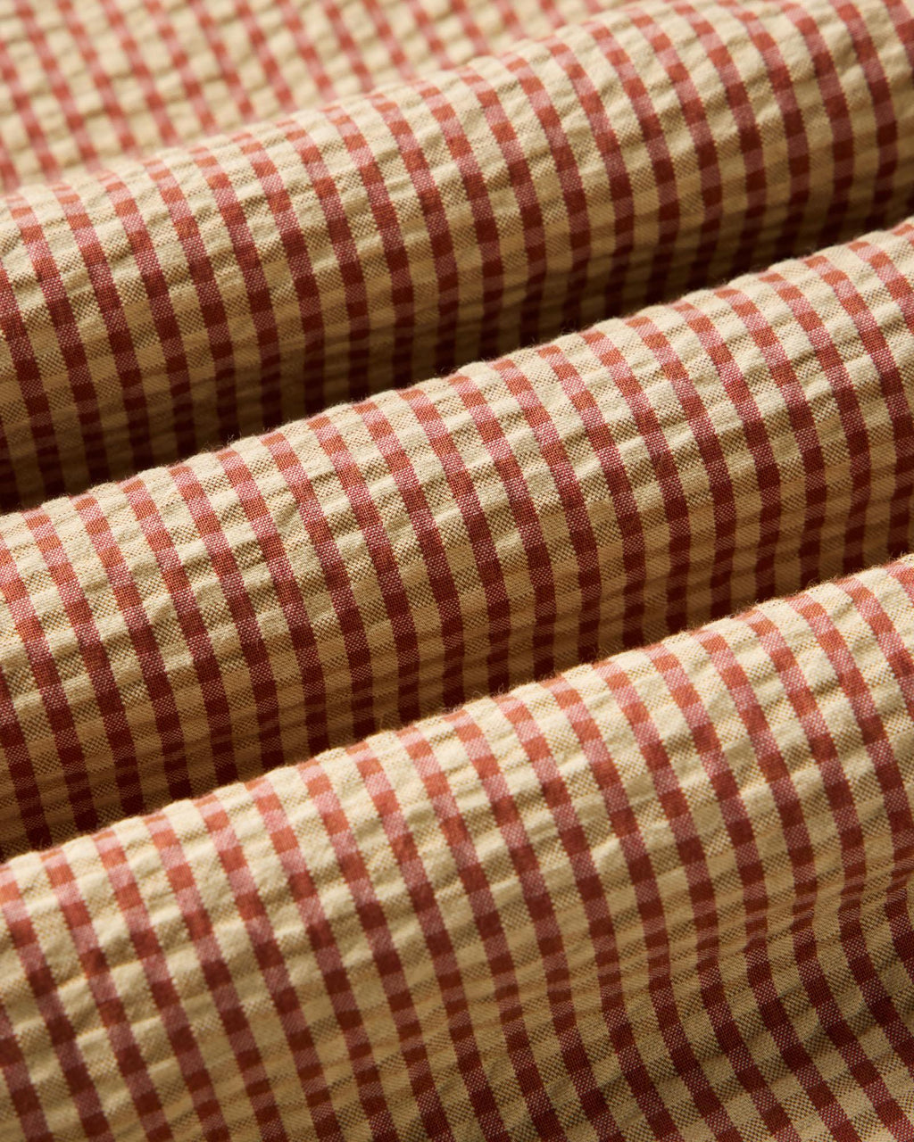 The Short Sleeve Jack in Brick Check Seersucker