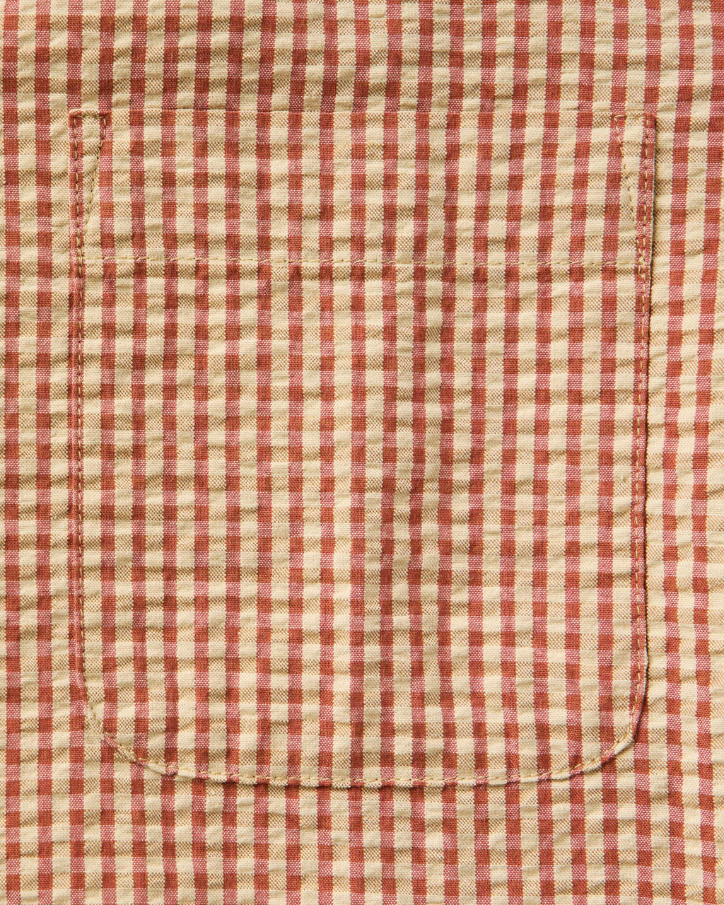 The Short Sleeve Jack in Brick Check Seersucker