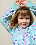 Aqua Soccer Stars Zip Hoodie