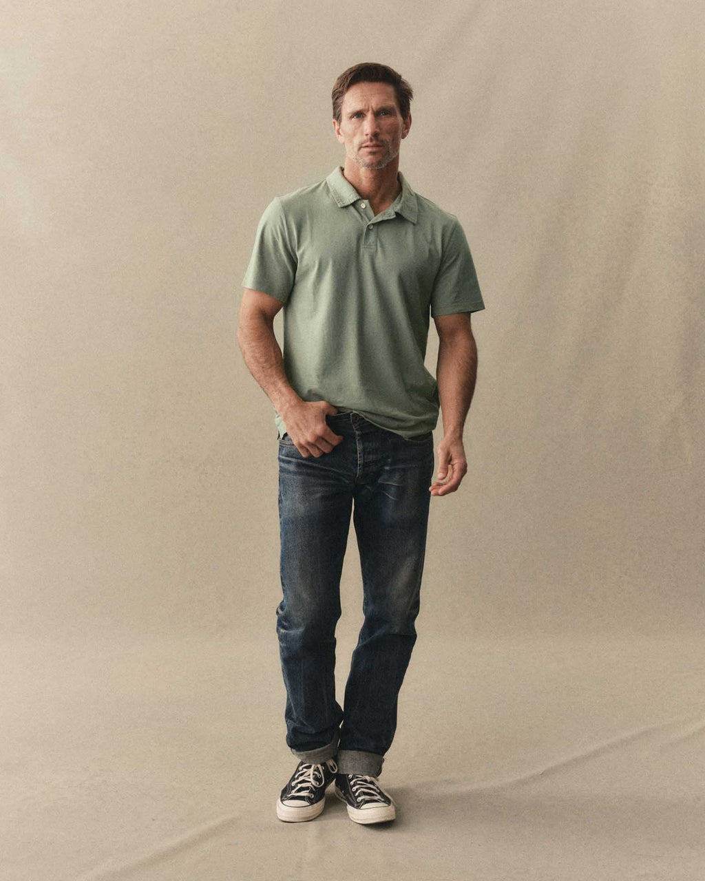 The Cotton Hemp Polo in Sage