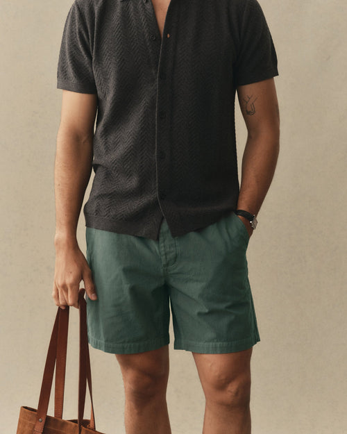 The Apres Short in Organic Deep Sea Foundation Twill