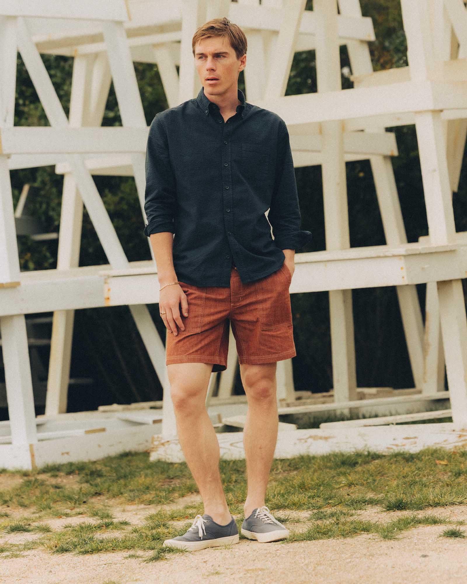 The Jack in Dark Navy Seersucker