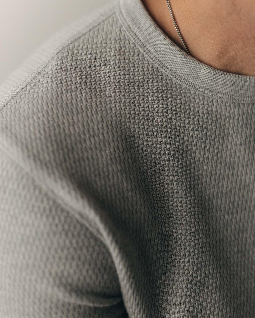 The Organic Cotton Crew in Heather Grey Waffle