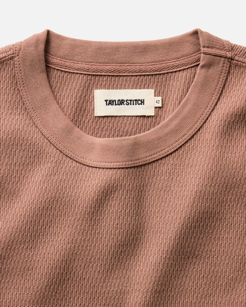 The Organic Cotton Short Sleeve Crew in Faded Brick Waffle