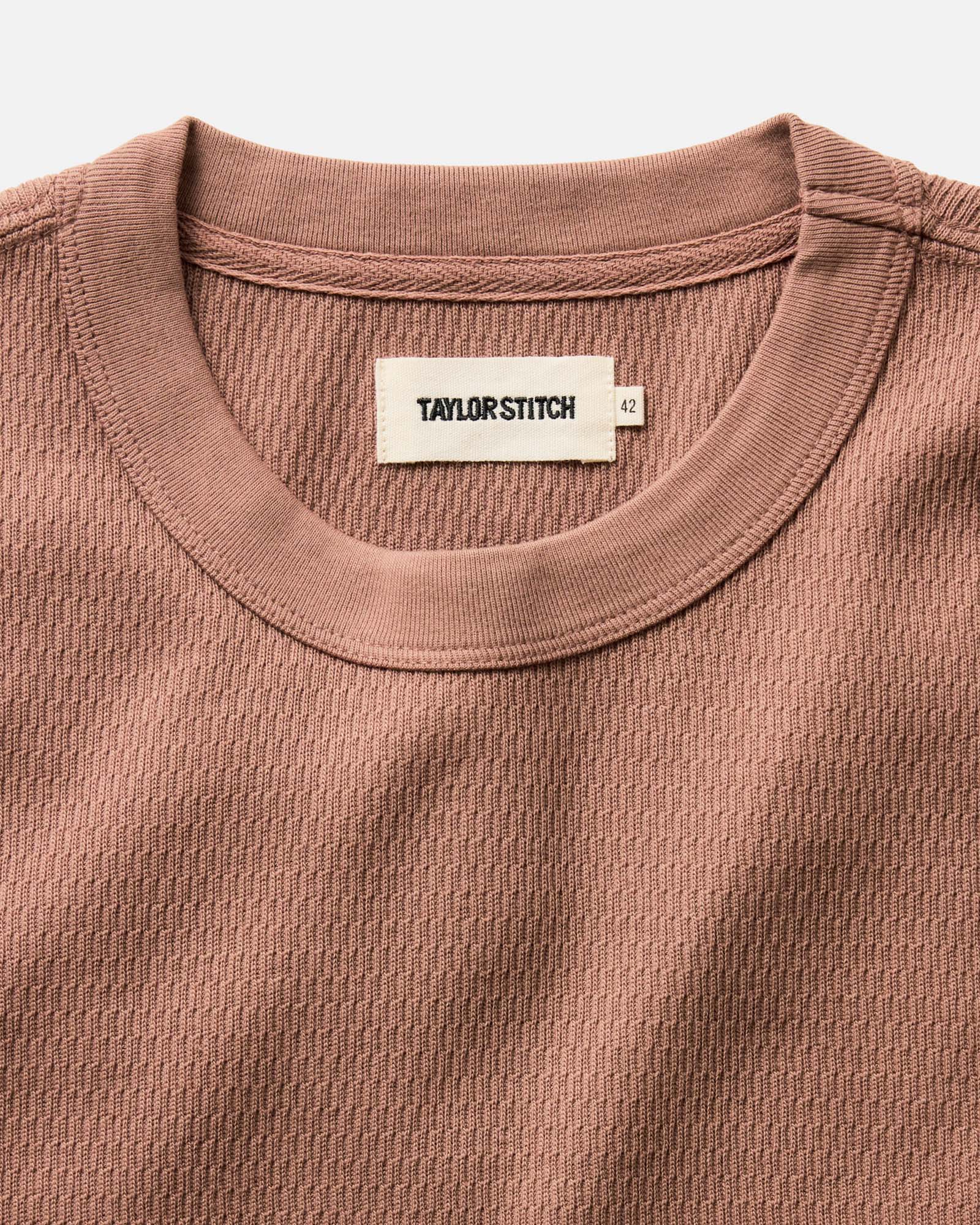The Organic Cotton Short Sleeve Crew in Faded Brick Waffle