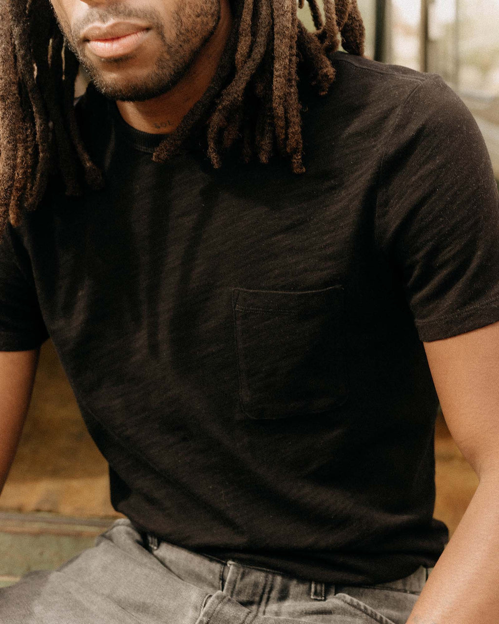 The Slub Tee in Black Indigo