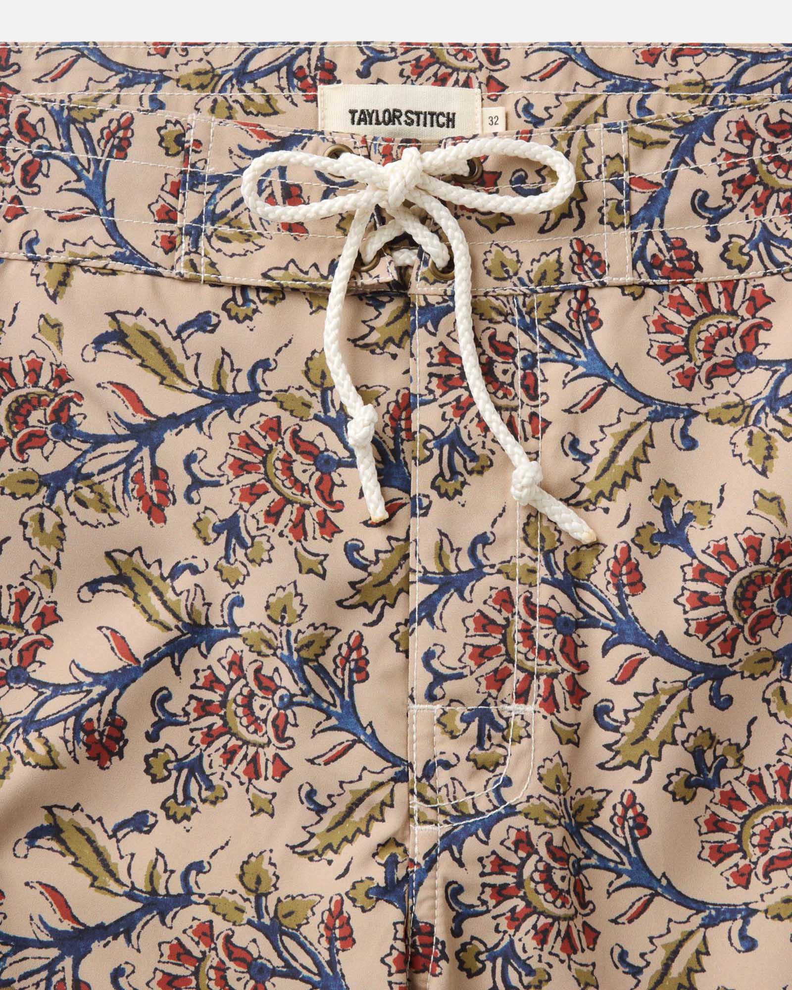 The Drift Board Short in Ivory Floral