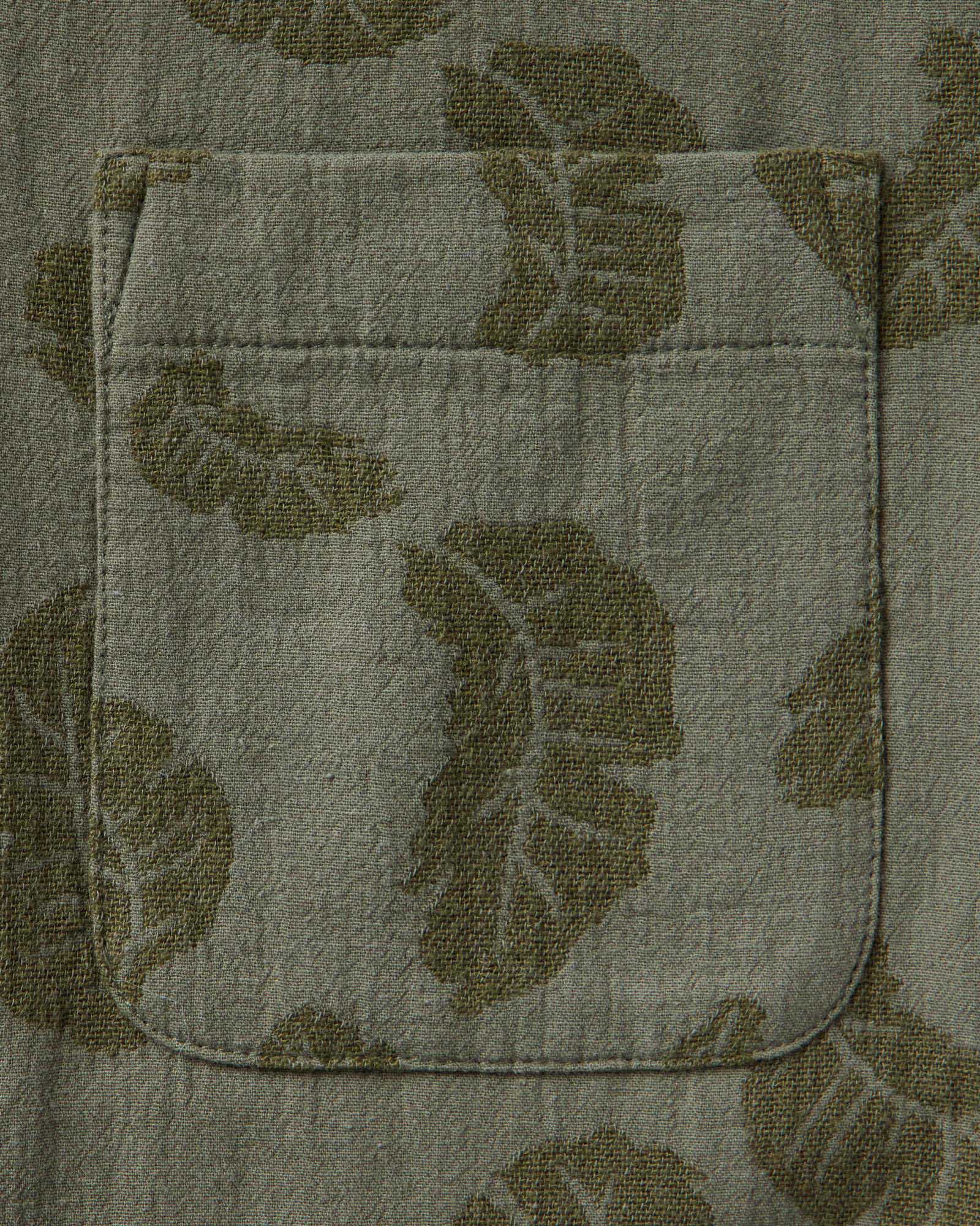 The Hawthorne Shirt in Burnt Olive Floral Jacquard