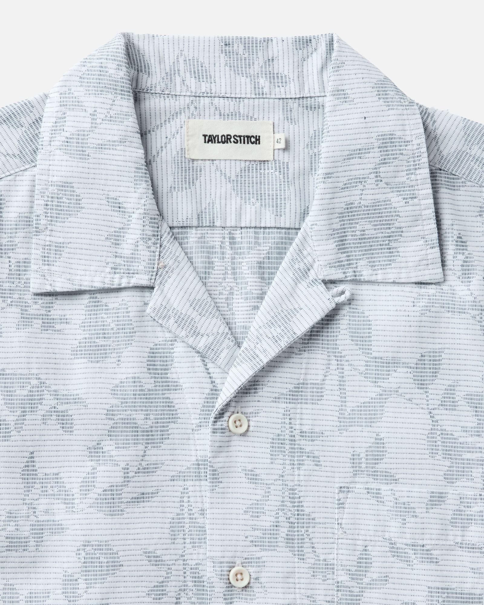 The Hawthorne Shirt in Sky Blue Floral Jacquard