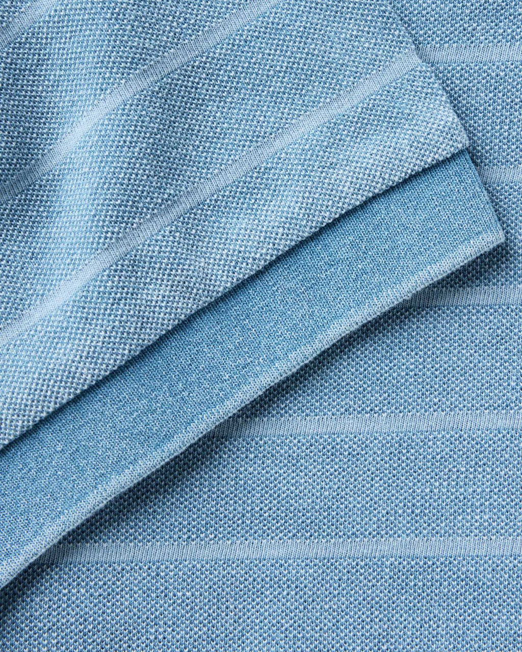 The Pacific Polo in Washed Indigo Pique Stripe