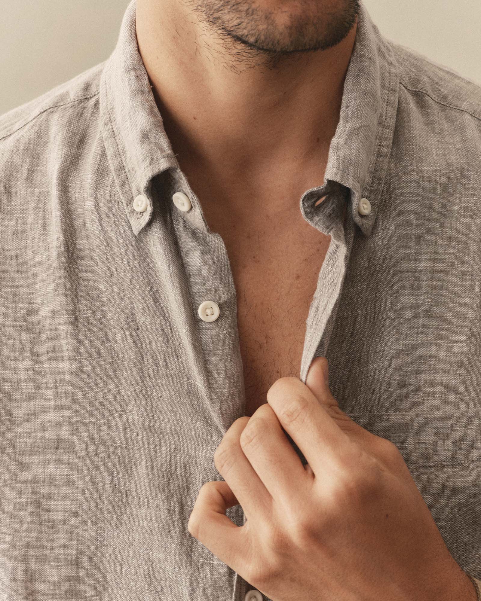 The Short Sleeve Jack in Sage Linen