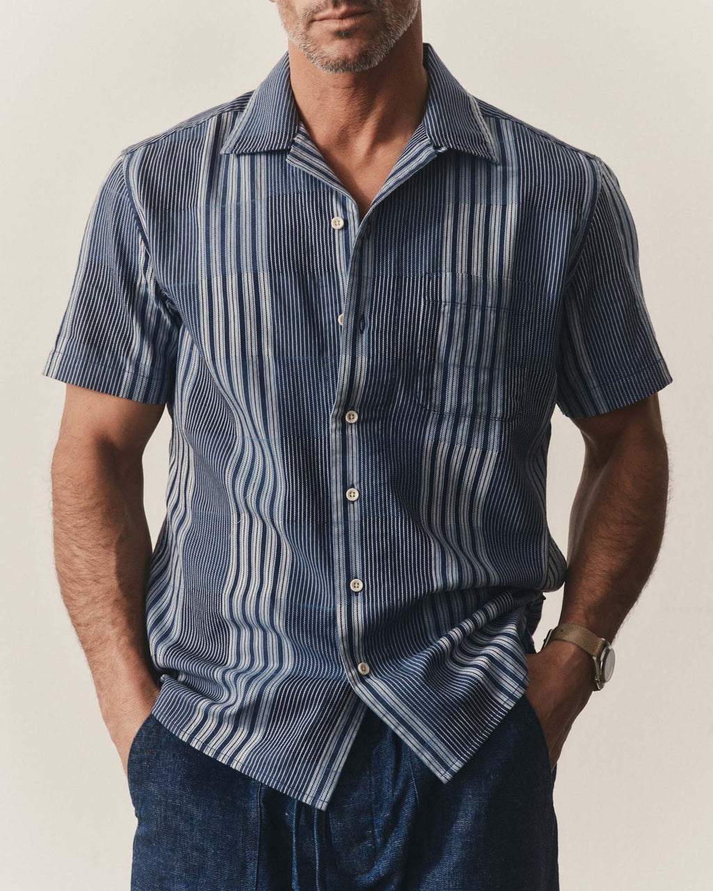 The Hawthorne Shirt in Indigo Patchwork