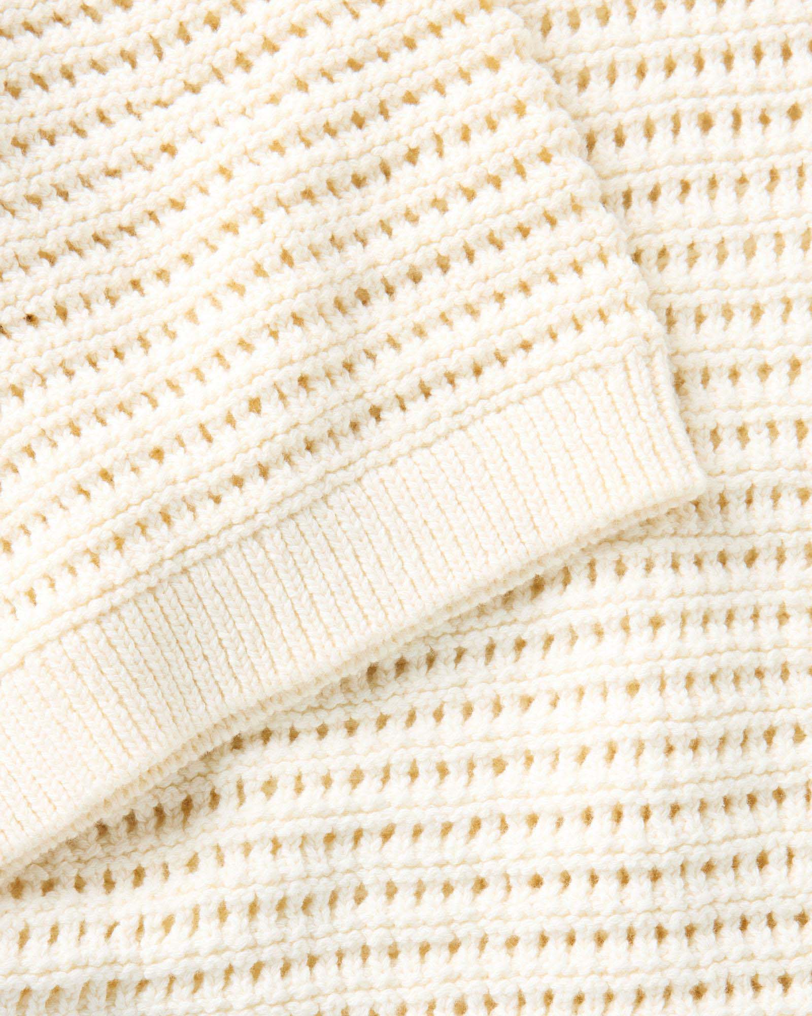 The Monterey Sweater Polo in Vintage White Crochet
