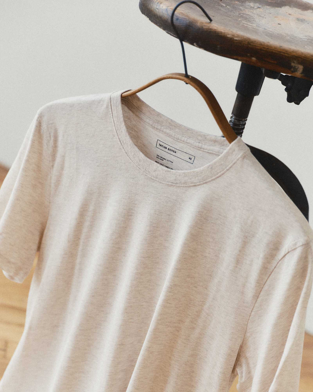 The Cotton Hemp Tee in Heather Oat