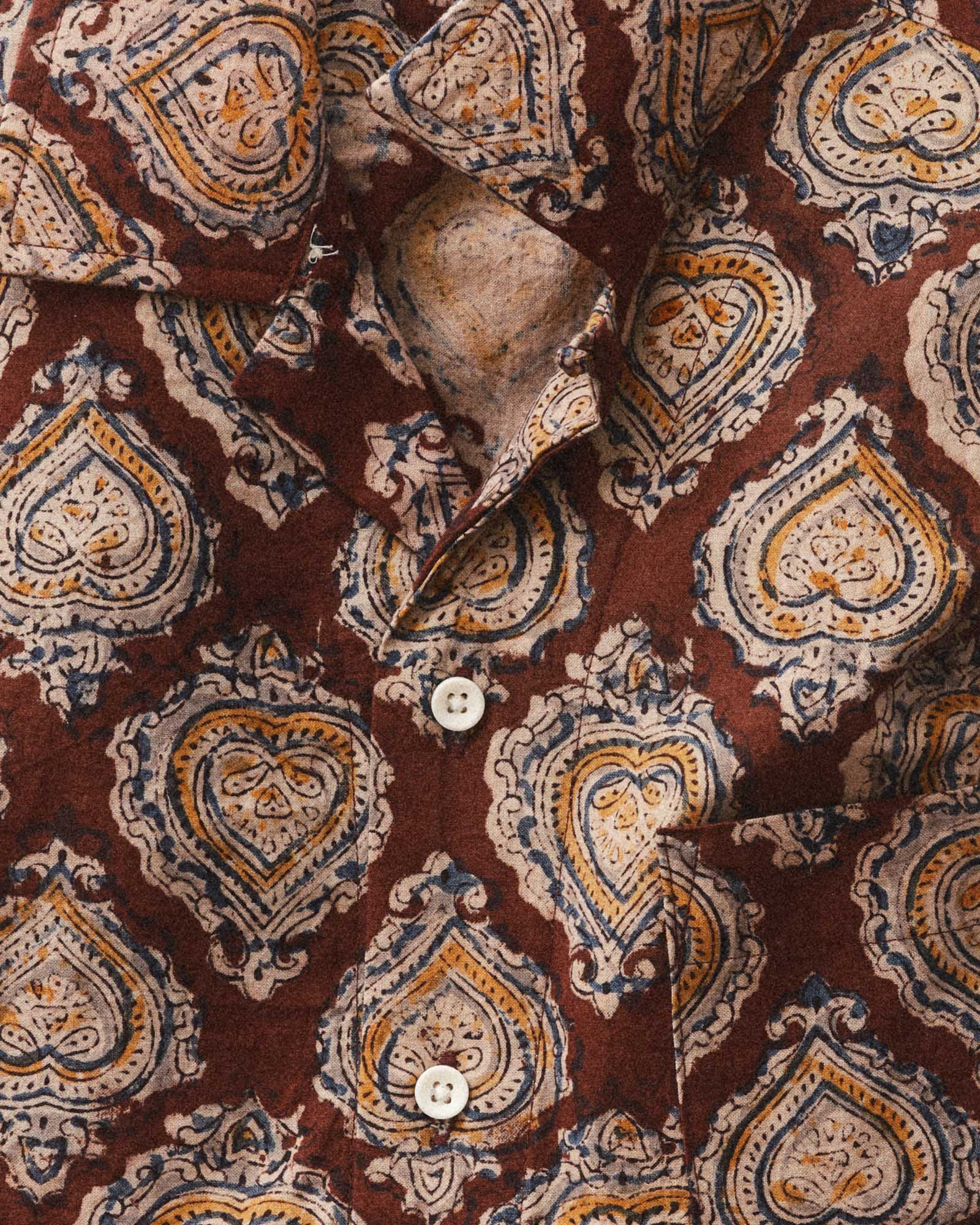 The Hawthorne Shirt in Sangria Block Print