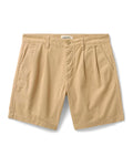 The Pleated Short in Organic Field Khaki Twill