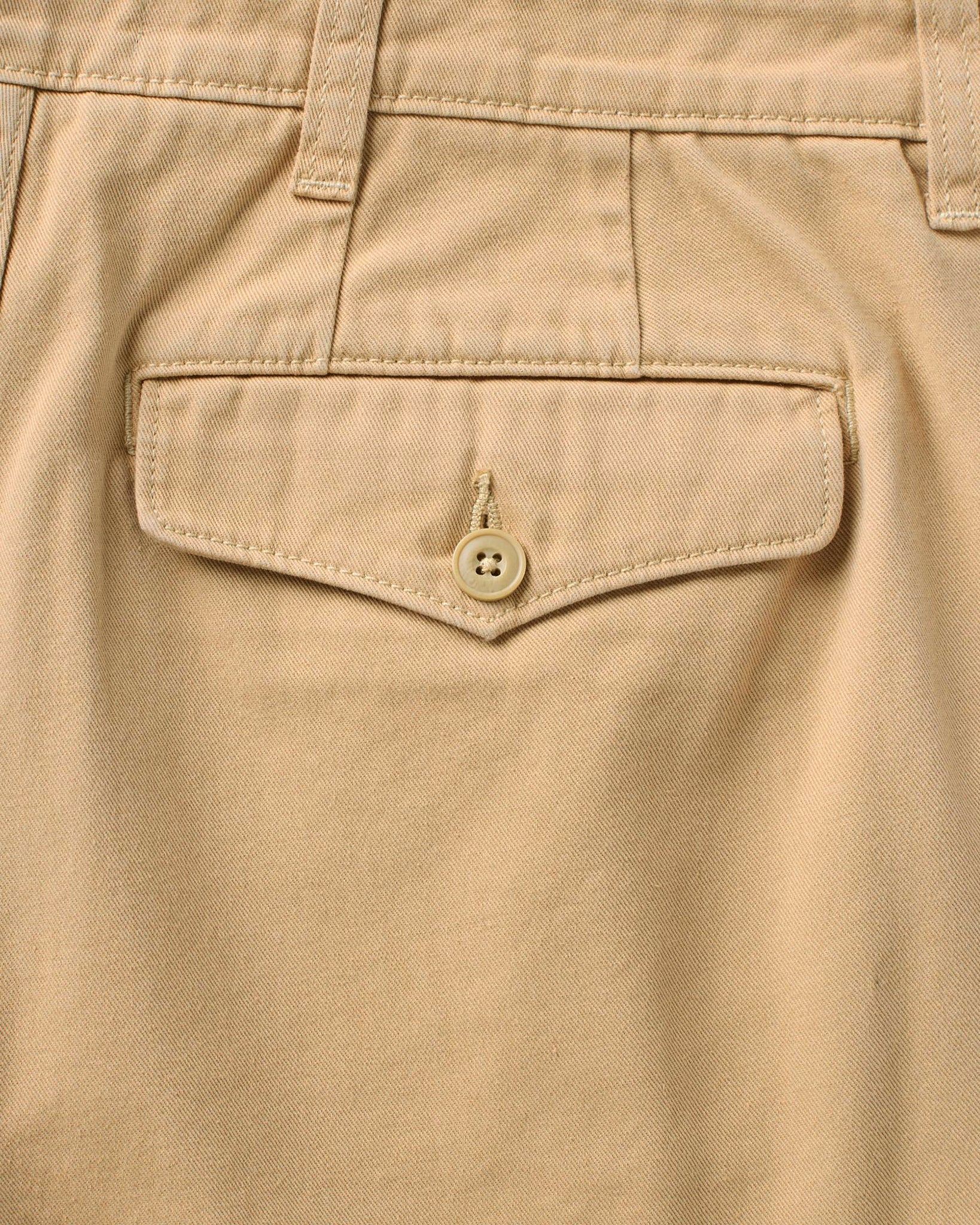 The Pleated Short in Organic Field Khaki Twill