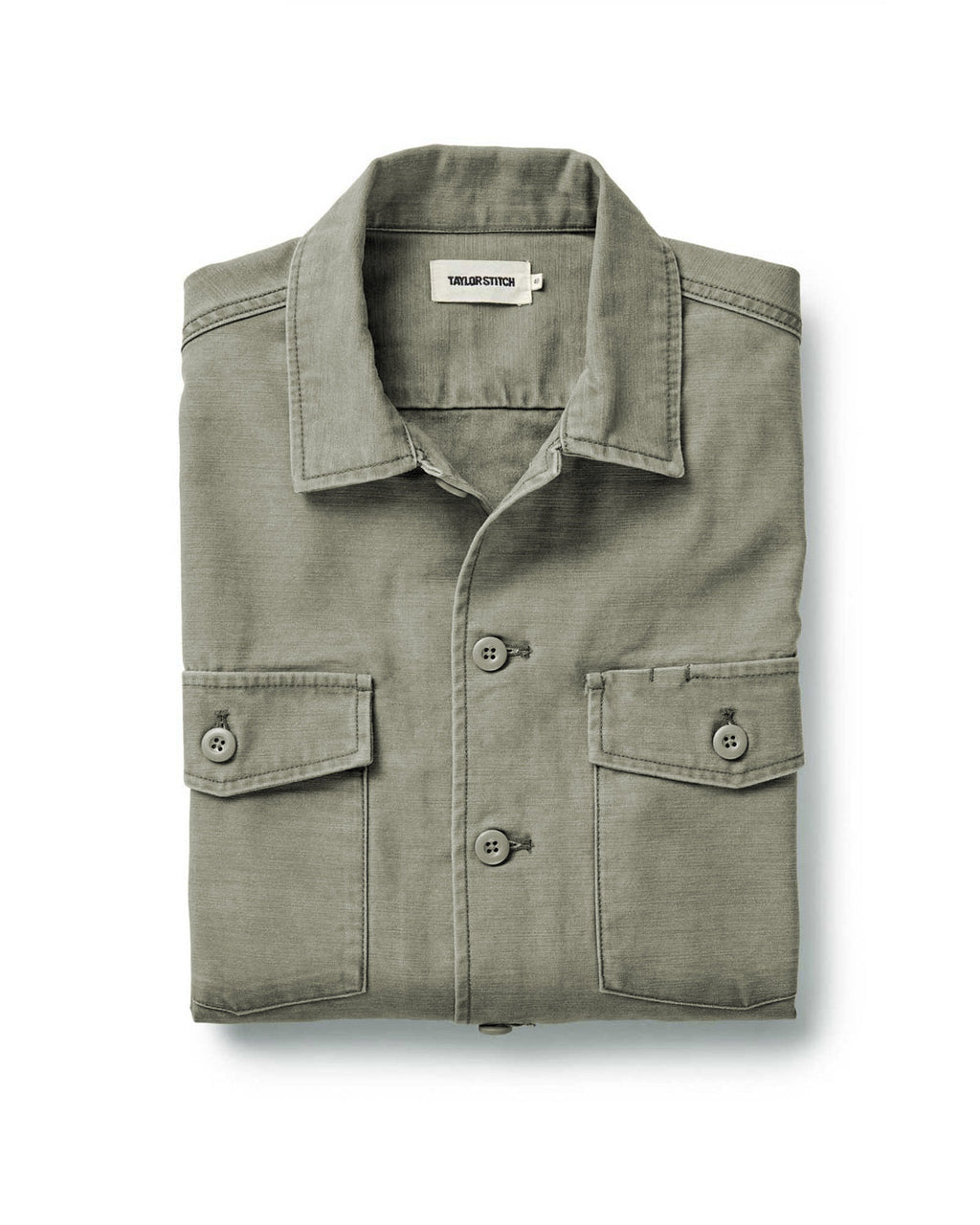 The Surplus Shirt in Field Olive Reverse Sateen