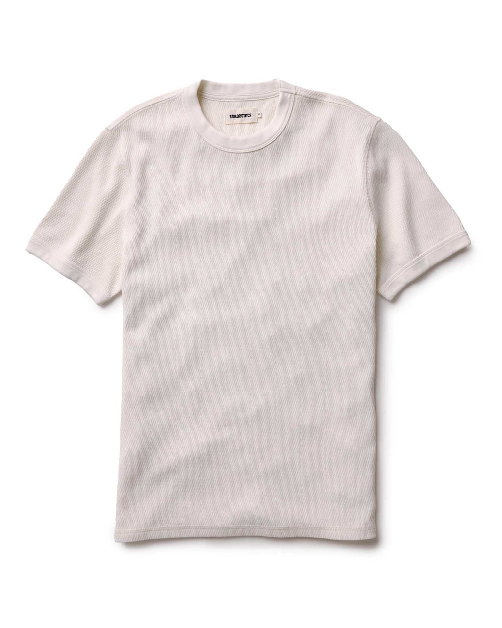 The Organic Cotton Short Sleeve Crew in Vintage White Waffle