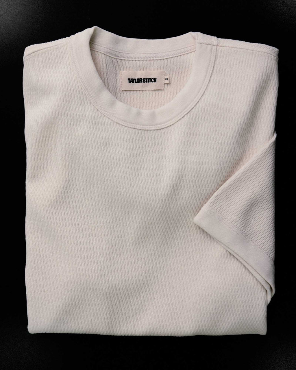 The Organic Cotton Short Sleeve Crew in Vintage White Waffle