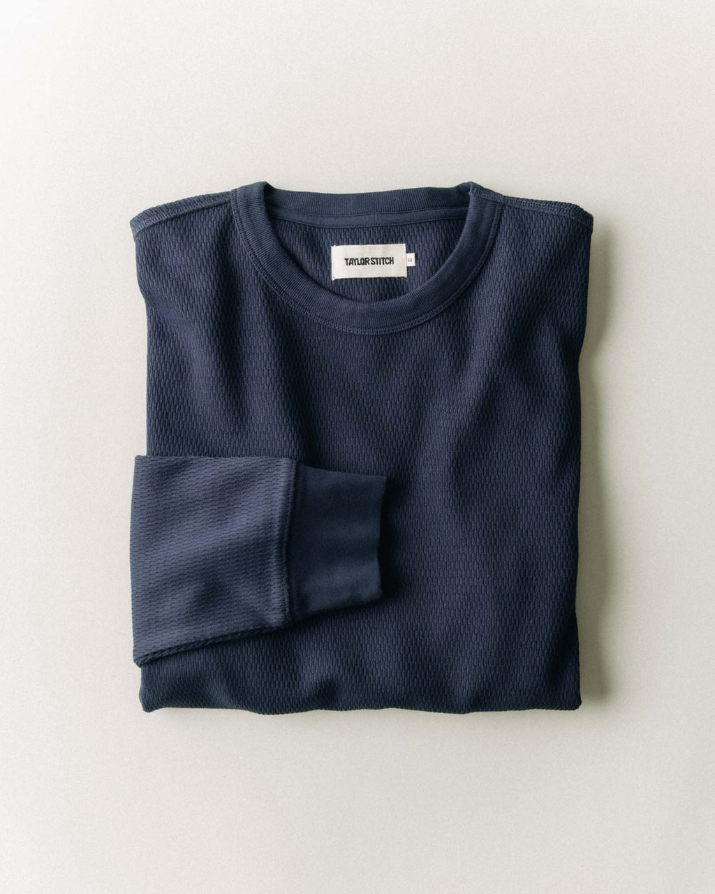 The Organic Cotton Crew in Dark Navy Waffle