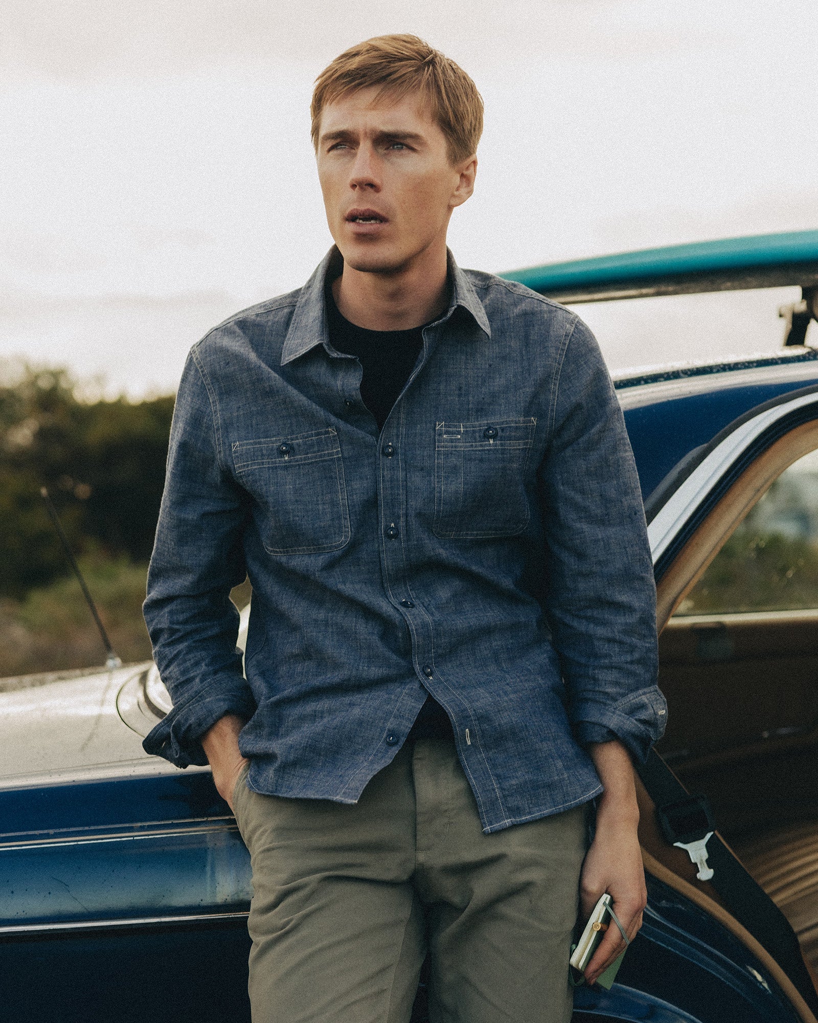 The Foundry Shirt in Rinsed Indigo Chambray