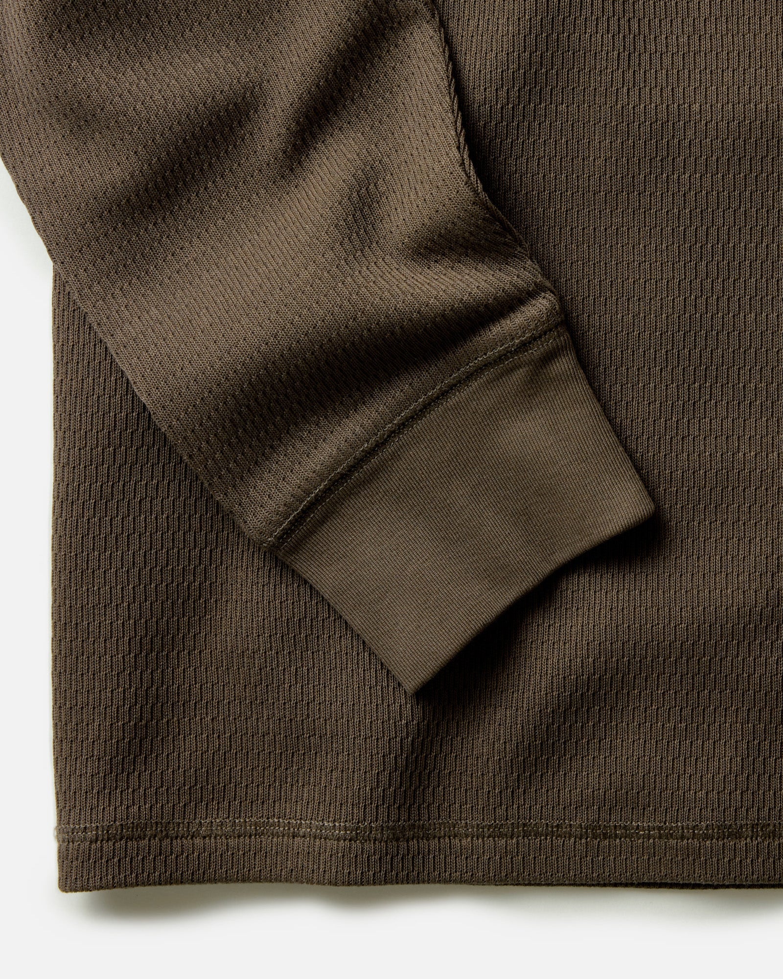 The Organic Cotton Crew in Fatigue Olive Waffle