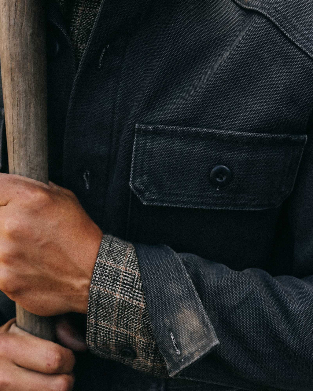 The Shop Shirt in Navy Chipped Canvas