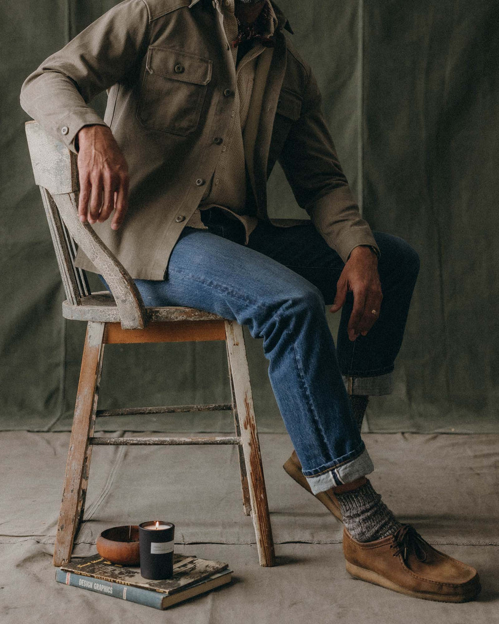 The Straight Jean in Mid Wash Organic Selvedge