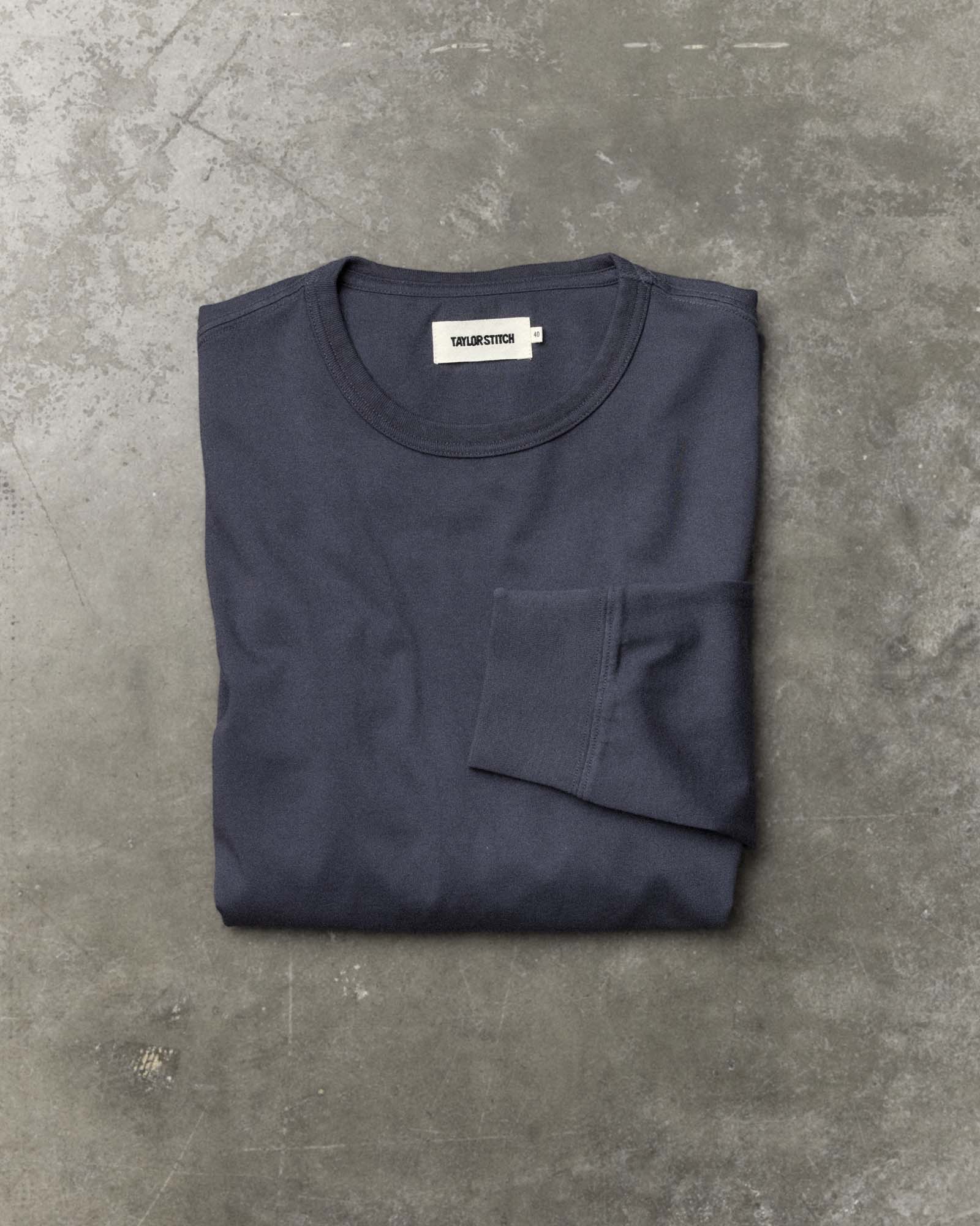 The Organic Cotton Long Sleeve Tee in Navy